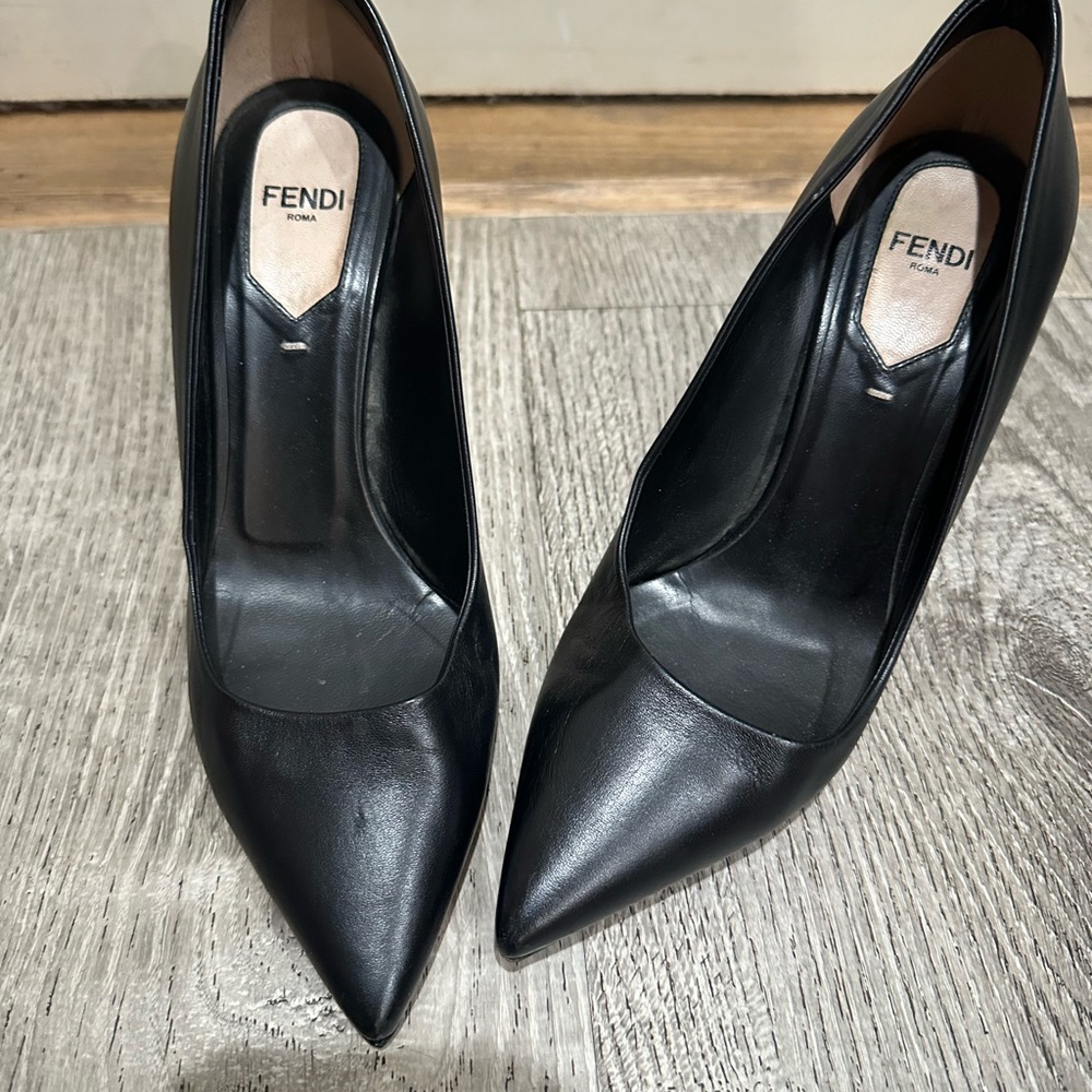 Fendi Black Leather Heels
